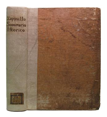 ZAPPULLO, MICHELE. Sommario Istorico.  1609